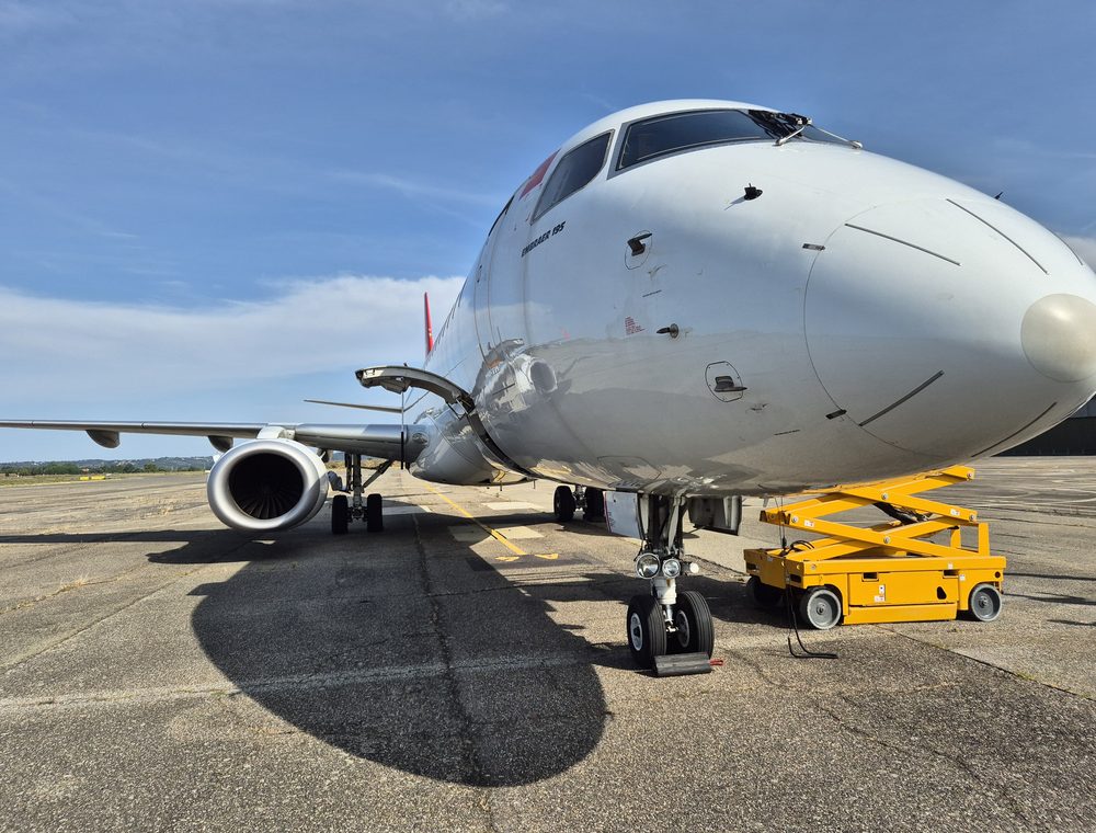 Aircraft prepared for a delivery flight at a remote airfield